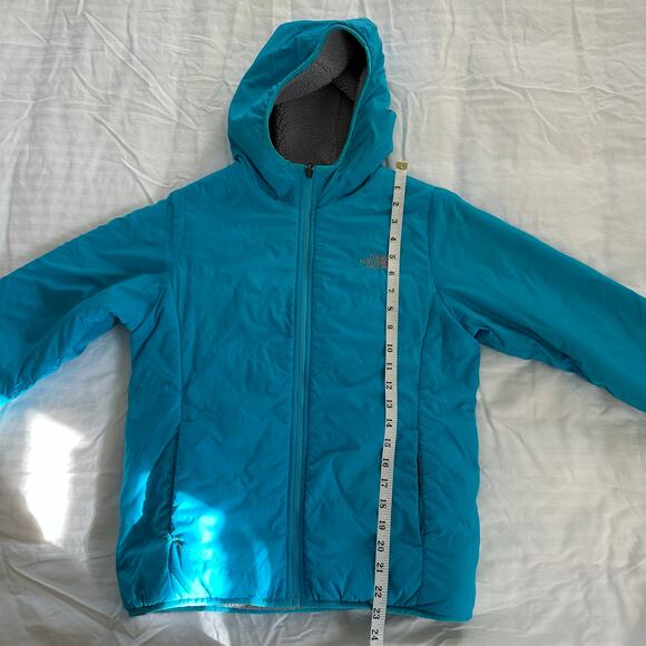 The North Face Hooded Fully Lined Blue Puffer Waterproof Jacket Girls L 14-16 - Picture 6 of 10